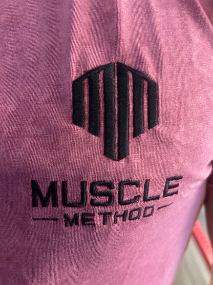 Denim Wash Embroidered Muscle Method T-Shirt Gen1